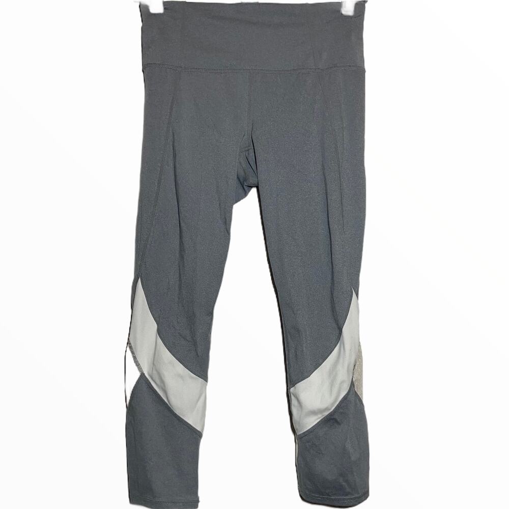 Athleta Leggings Gray Contrast Colorblock Mesh Panel Jogger Activewear Small